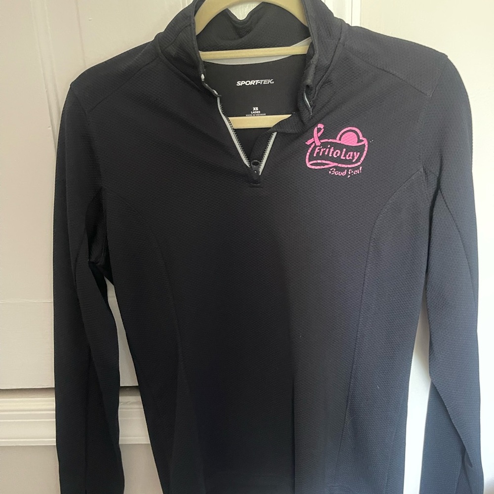 Sport-Tek Black Fitted Long Sleeve Polo Top